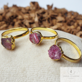 Raw Pink Tourmaline Ring, Rubellite Tourmaline Ring for Women, Red Pink Raw Stone Ring, Raw Gemstone Jewelry, Raw Crystal Ring